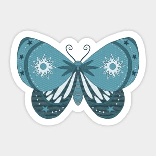 Blue Moth with Stars Sticker